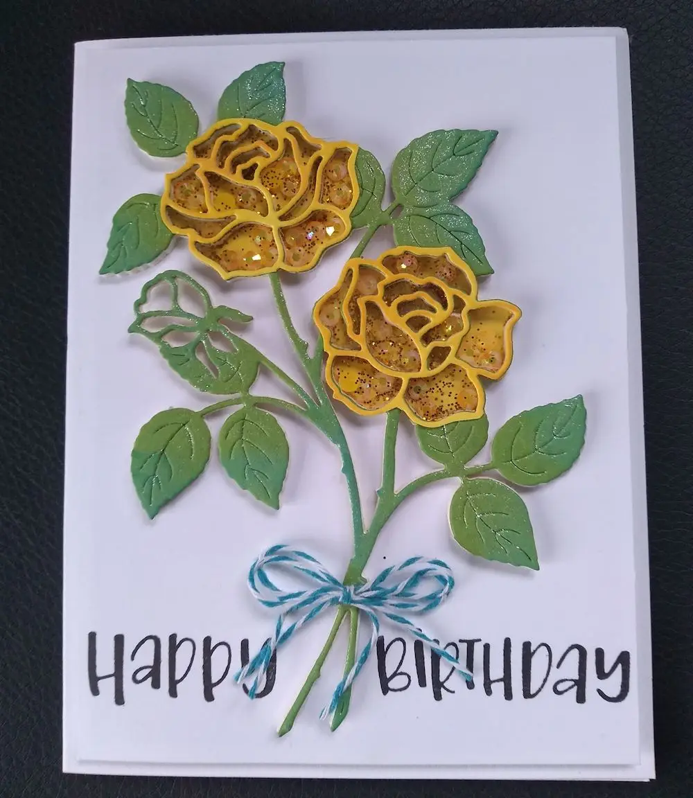 

Alinacutle Metal Cutting Dies Cut Rose Flower Branch Scrapbooking Paper Craft Handmade Card Punch Art Knife Cutter
