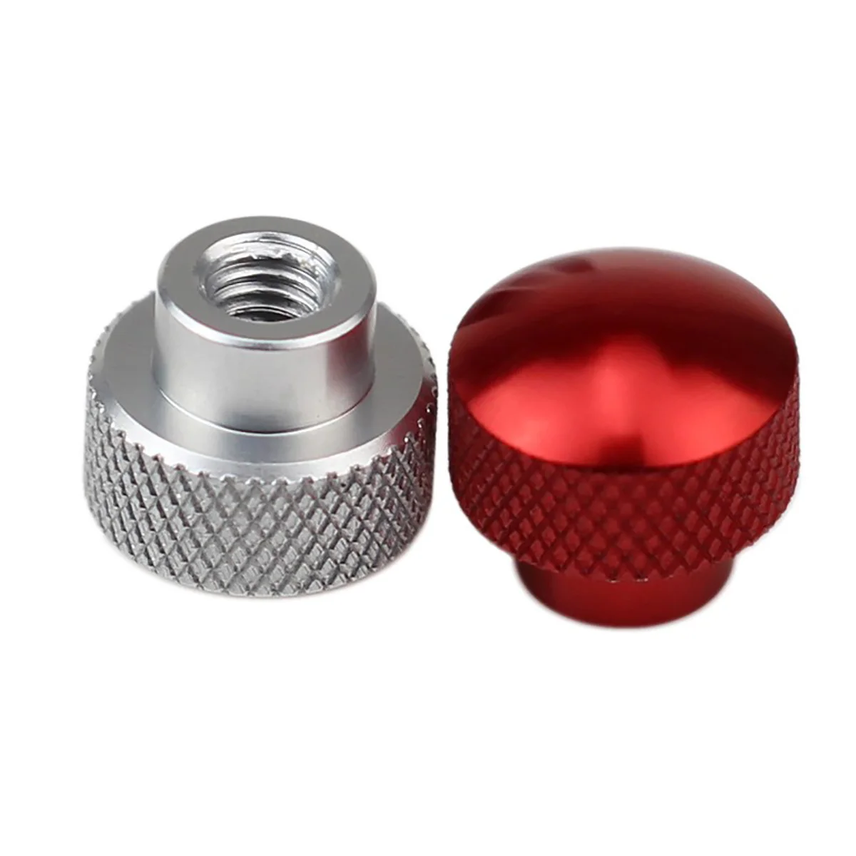 1Pcs M3/M4/M5/M6-D16*15mm Aluminum Alloy Knurled Thumb Nuts Blind Hole Round Head High Type Hand Grip Knobs Step Nut