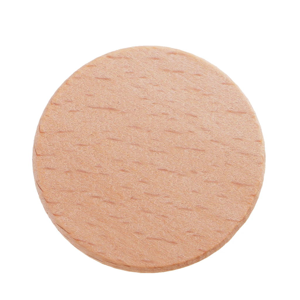 20 Pieces 36mm Wood Base Disk Round Pieces for DIY Painting Craft Scrapbooking