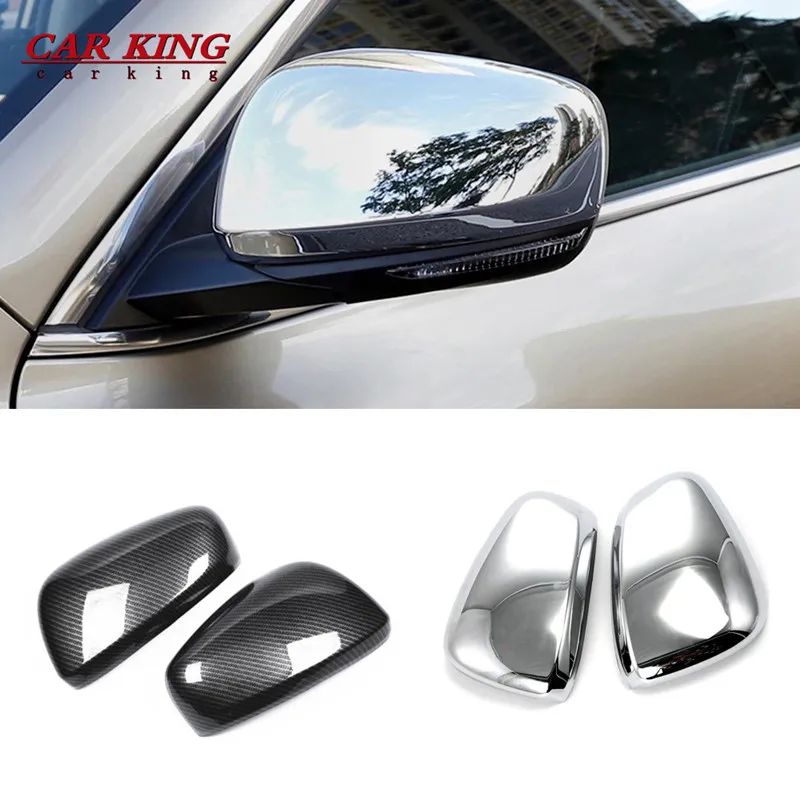 

ABS Chrome /Carbon fibre Car Rear View Rearview Side Glass Mirror Cover Trim Frame 2pcs For Renault Kadjar 2016 2017 2018 2019