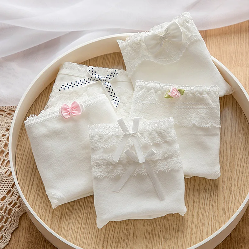 Nowa bielizna 5 sztuk/worek nowa bawełna piękne majtki w środkowej talii majtki dla nastolatek solidny biały nastolatki Intimates studenci L-XL