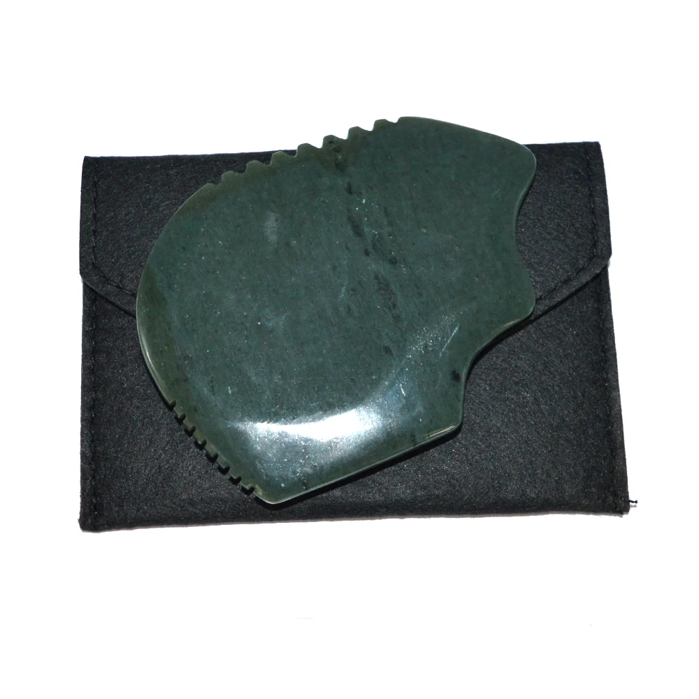 1 Piece Fish Shape Nephrite Stone Jade Guasha Tools Gua Sha Board Improving Blood Circulation