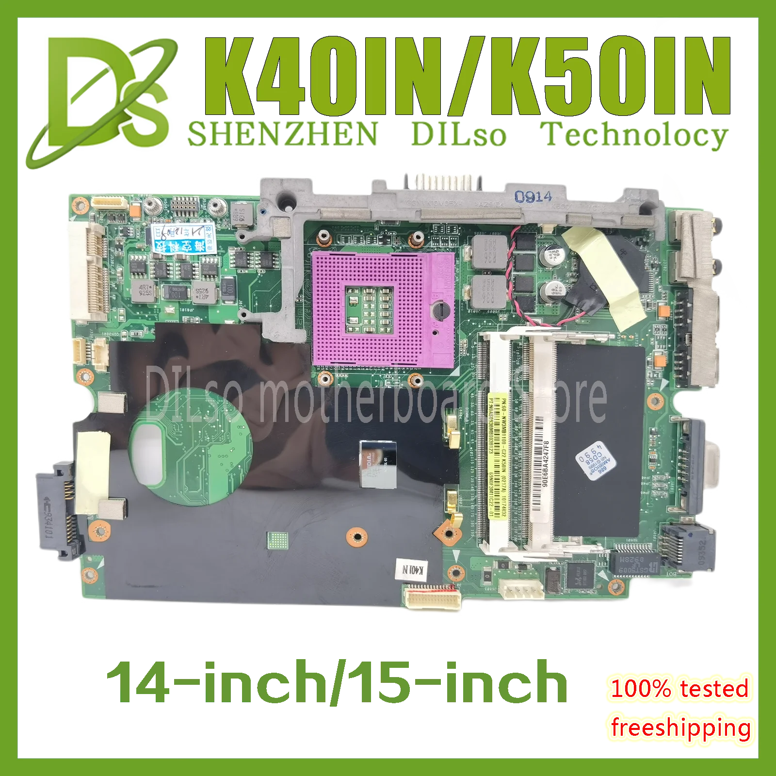 

KEFU K40IN K50IN Motherboard For asus X8AIN,X5DIN K40IP K50IP K40AB K50AB K40IJ Laptop Motherboard