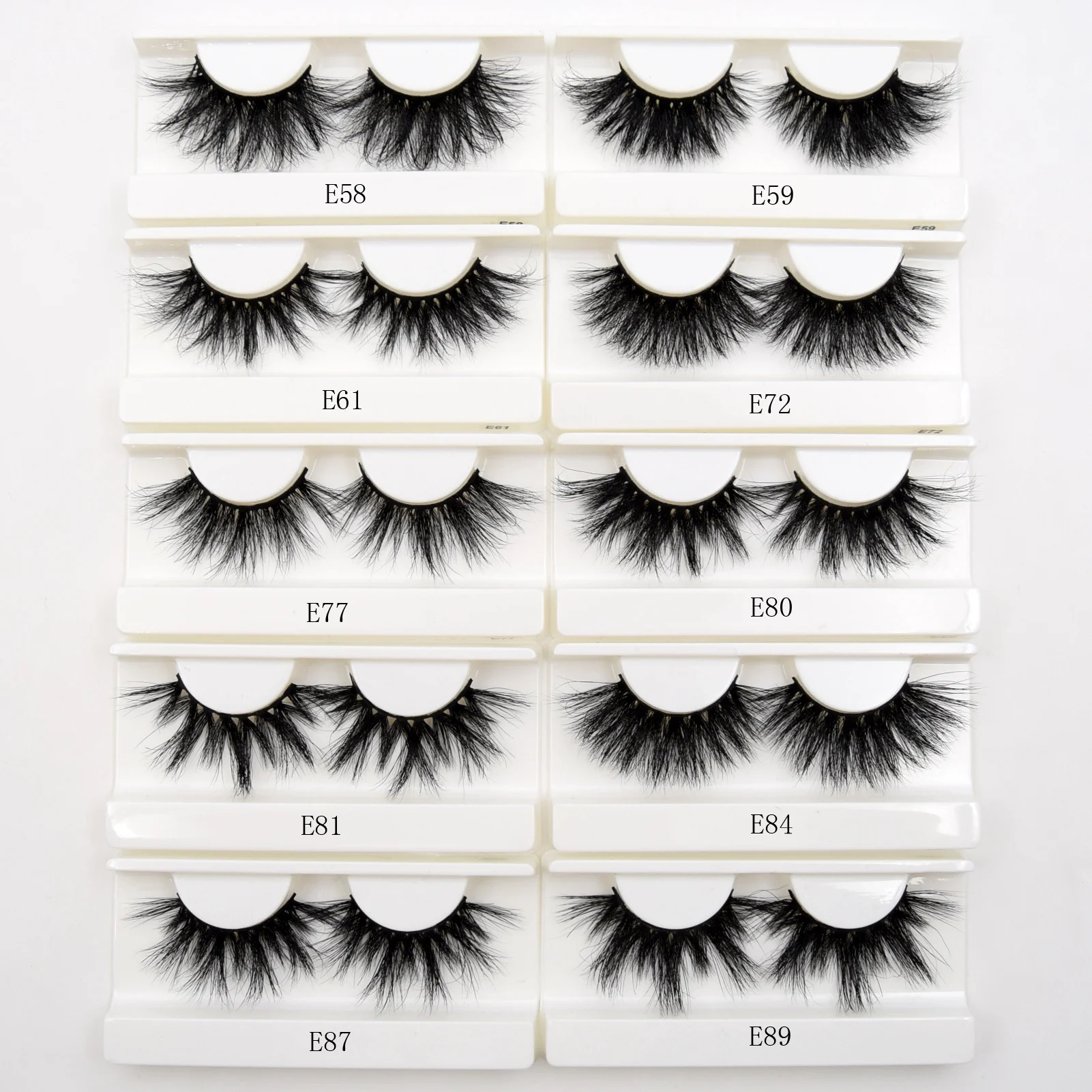 Wholesale 25mm Lashes Makeup Eyelashes 3D Mink Lashes Fluffy Soft Volume Natural long Cross False Eyelashes Eye Lashes Reusable