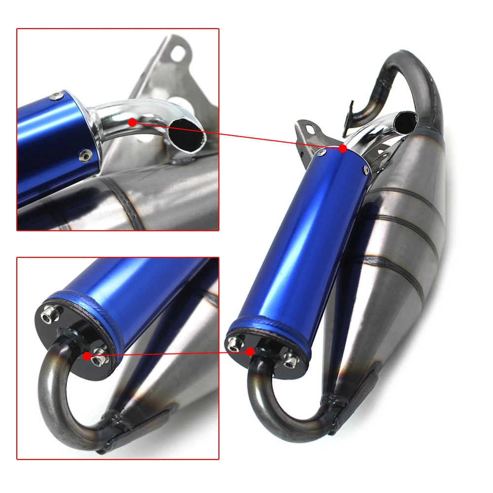 Motorcycle Exhaust Pipe and Muffler System for Yamaha JOG50 3KJ,3RY,4JP,4LV JOG50 JOG90 ZR EVO