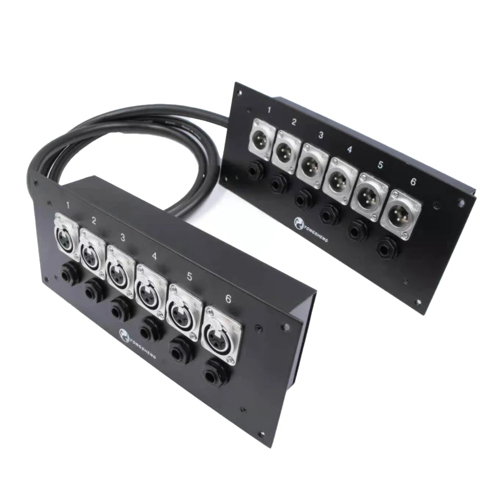 

6-channel XLR Junction Box Recording Studio Through the Wall Panel XLR 6.35mm Jack Intercommunication