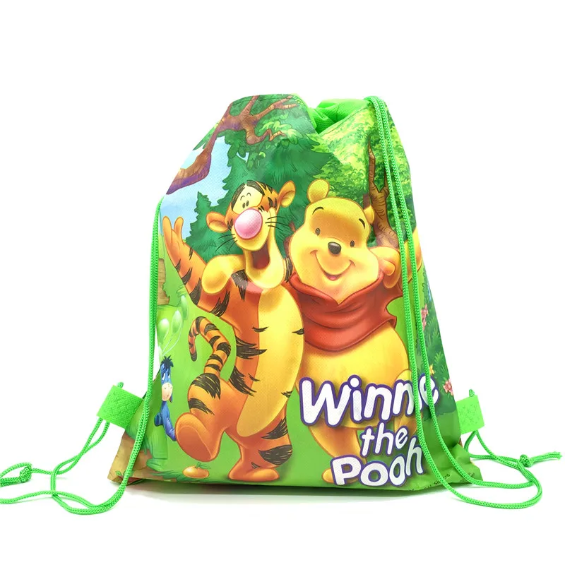 New Winnie Pooh Disney Bear tessuto Non tessuto con coulisse zaino borsa regalo borsa per bambini ragazzi bomboniere borse da scuola forniture per