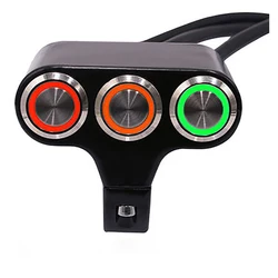 Motorcycle Electric Car Modified Button Handlebar Control Spotlight Horn Dimming Far/Near Light Aluminum Alloy Switch