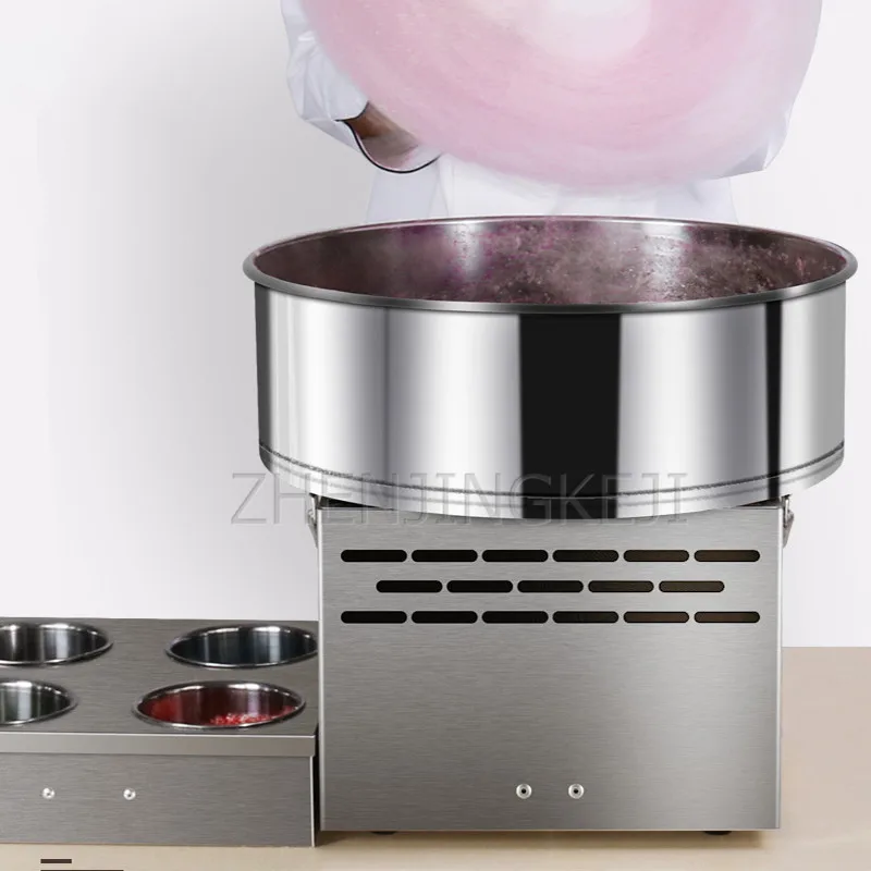 Máquina comercial de algodón de azúcar, dispositivo eléctrico para aperitivos frutales, totalmente automático, 220V, 1000W