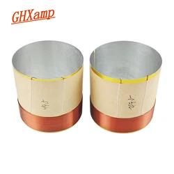 GHXAMP 49.5mm White Aluminum Woofer Speaker Voice Coil 8Ohm Bass Subwoofer Coil ASV Round Wire For Speaker Parts Diy 2pcs