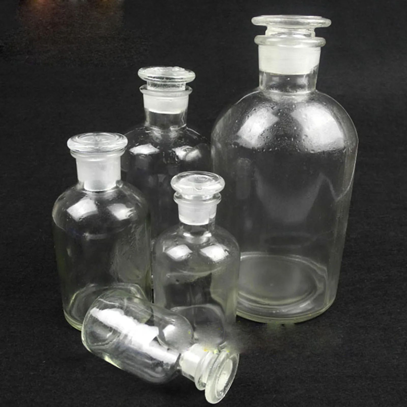 30/60/125/250/500/1000/2500ml butelka z przezroczystego szkła wąskie usta ze Stooper Lab chemia szkło