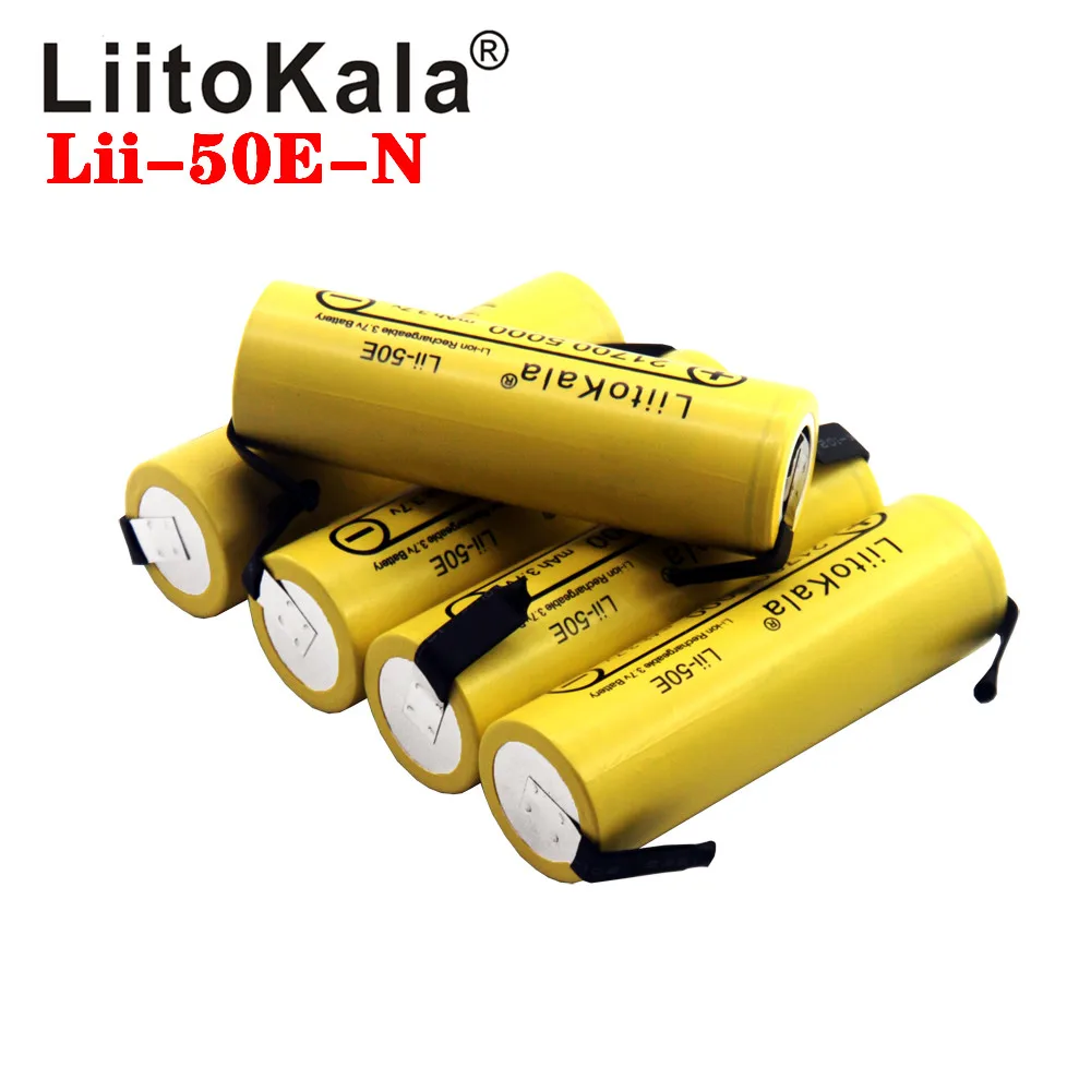 LiitoKala lii-50E 21700 5000mah akumulator 3.7V 5C rozładowanie akumulatorów dużej mocy do urządzeń dużej mocy + DIY Nicke