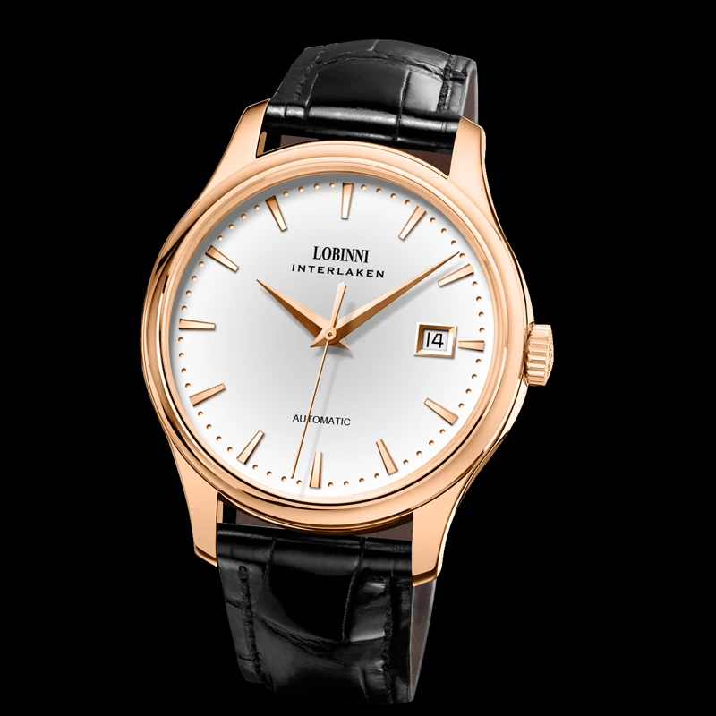 Switzerland LOBINNI Luxury Brand Watch Men Seagull Automatic Mechanical Ultra-Thin Sapphire 50M Waterproof L12026