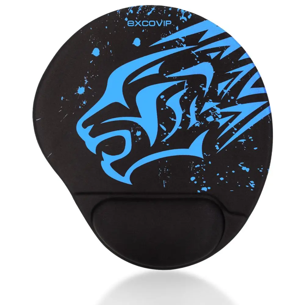 EXCO Blue Leopard Mouse Pads with Wrist Rest Gamer Wrist Support Ergonomic Office Gaming Mouse Mats for Computer Laptop Notebook