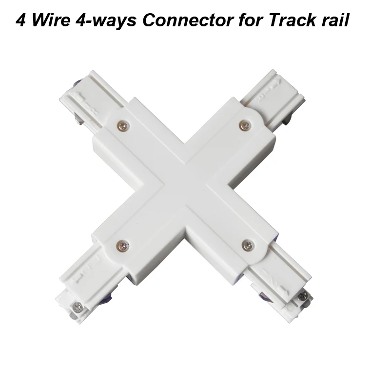 

10pcs/lot 4 Wire Four Way Track Light Rail Connector Track Fitting LED Track Rail Connector Track Connectors