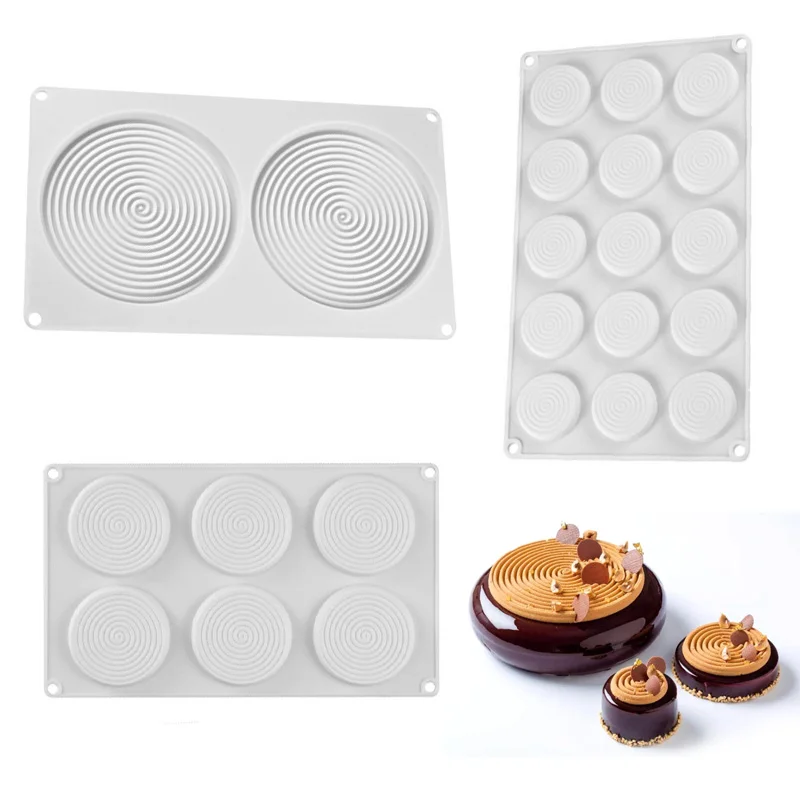 Swirls Shape Chocolate Stencil Whirlpool Shaped Silicone Mold For Cake Top Decoration Transfer Sheet