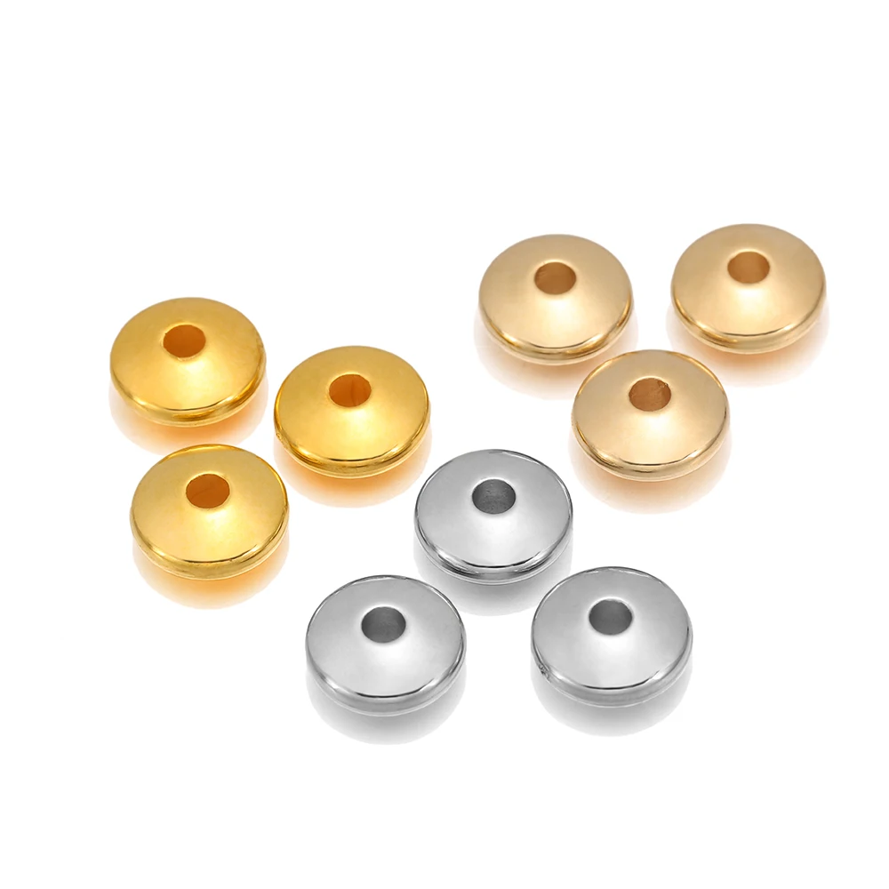 100pcs Rhodium Gold Color Flat Round Spacer CCB Plastic Bead Spacer Loose Charm Bead For DIY Jewelry Making Supplies Accessories image 4