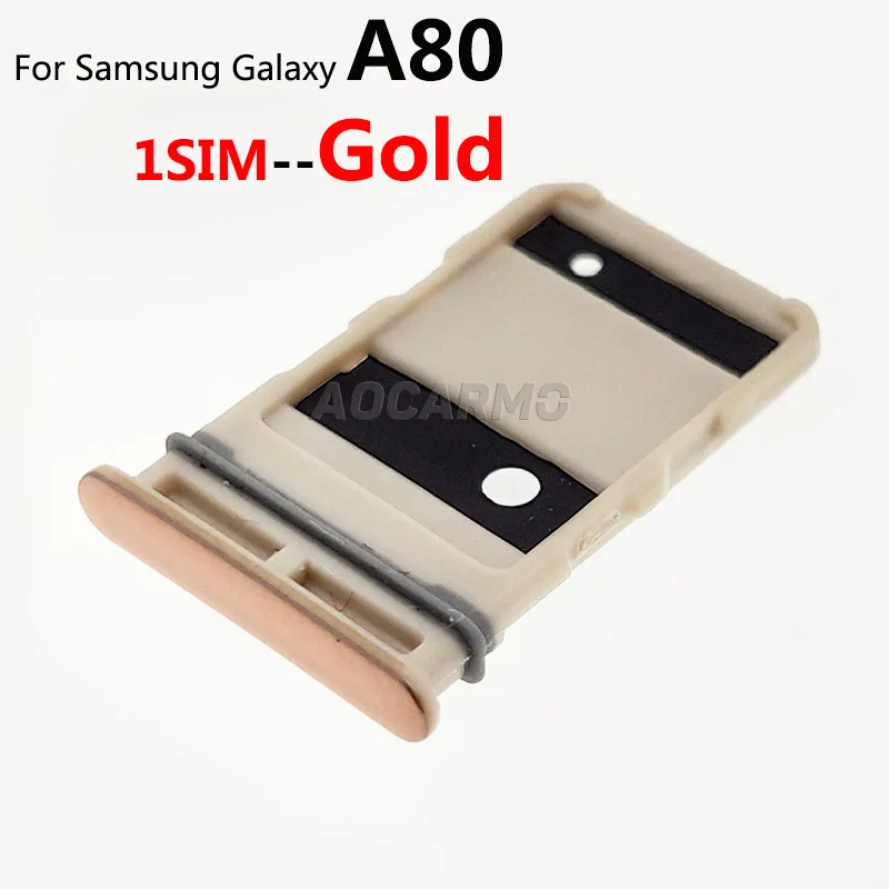 Aocarmo per Samsung Galaxy A80 SM-A805F singola doppia Sim Card MicroSD Holder Nano Sim vassoio Slot parte di ricambio