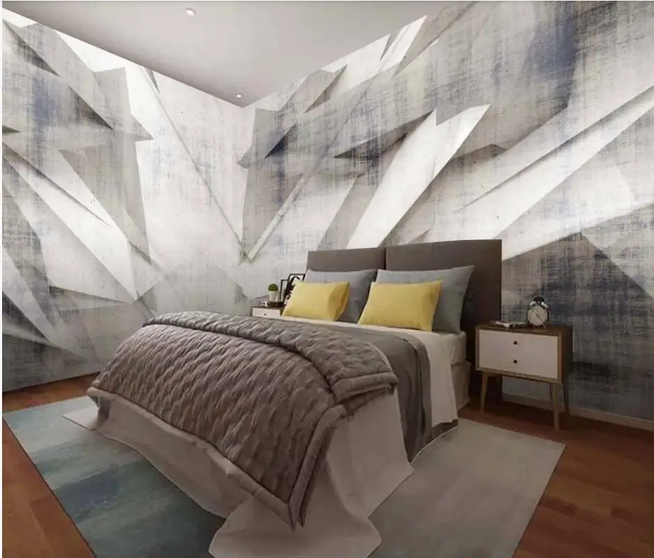 

3d murals wallpaper Children's room three-dimensional abstract architectural color block whole house background wall