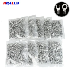 500pcs 300pcs Non-Insulated Ring Fork U-Type Tin-Plated Copper Terminals Cable Wire Lugs Battery Connector Crimp Spade