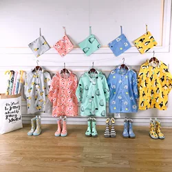 Raincoat Children Rain Poncho Boys Girls Poncho with Schoolbag Child Thickened Windbreaker Raincoat Rain Poncho