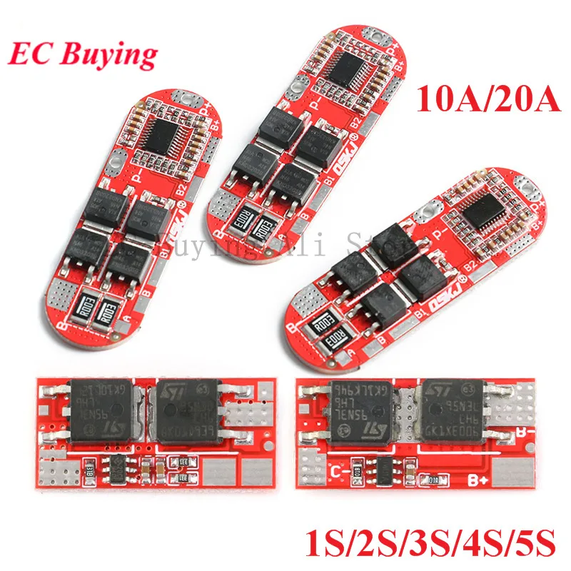 BMS 1S 2S 10A 3S 4S 5S 20A 25A 18650 Li-ion Lipo Lithium Battery Protection Circuit Charging Board Module PCB PCM Lipo Cell PCB