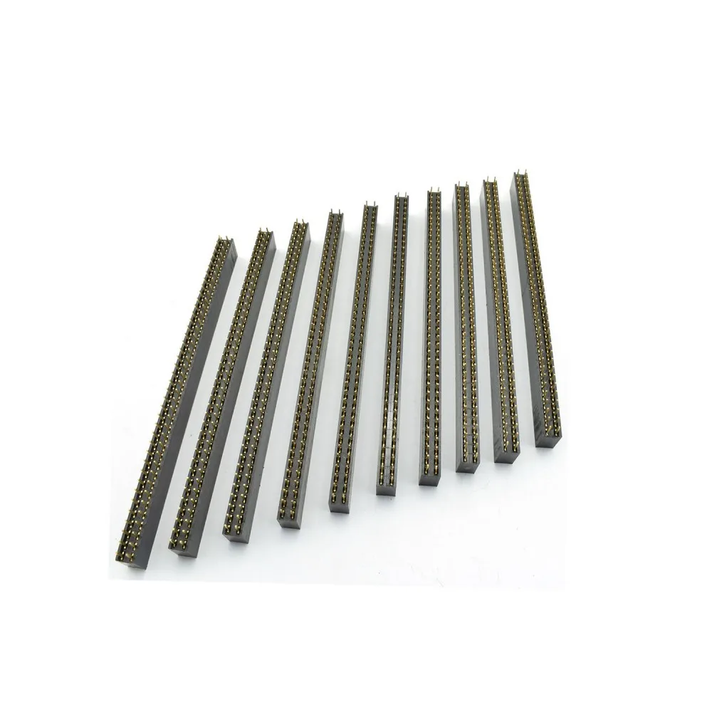 100pcs/lot 2.54mm Pin Header 2X40 pin 2x40 Pin 80P Double Row Female Straight Header Pitch Socket Pin Strip