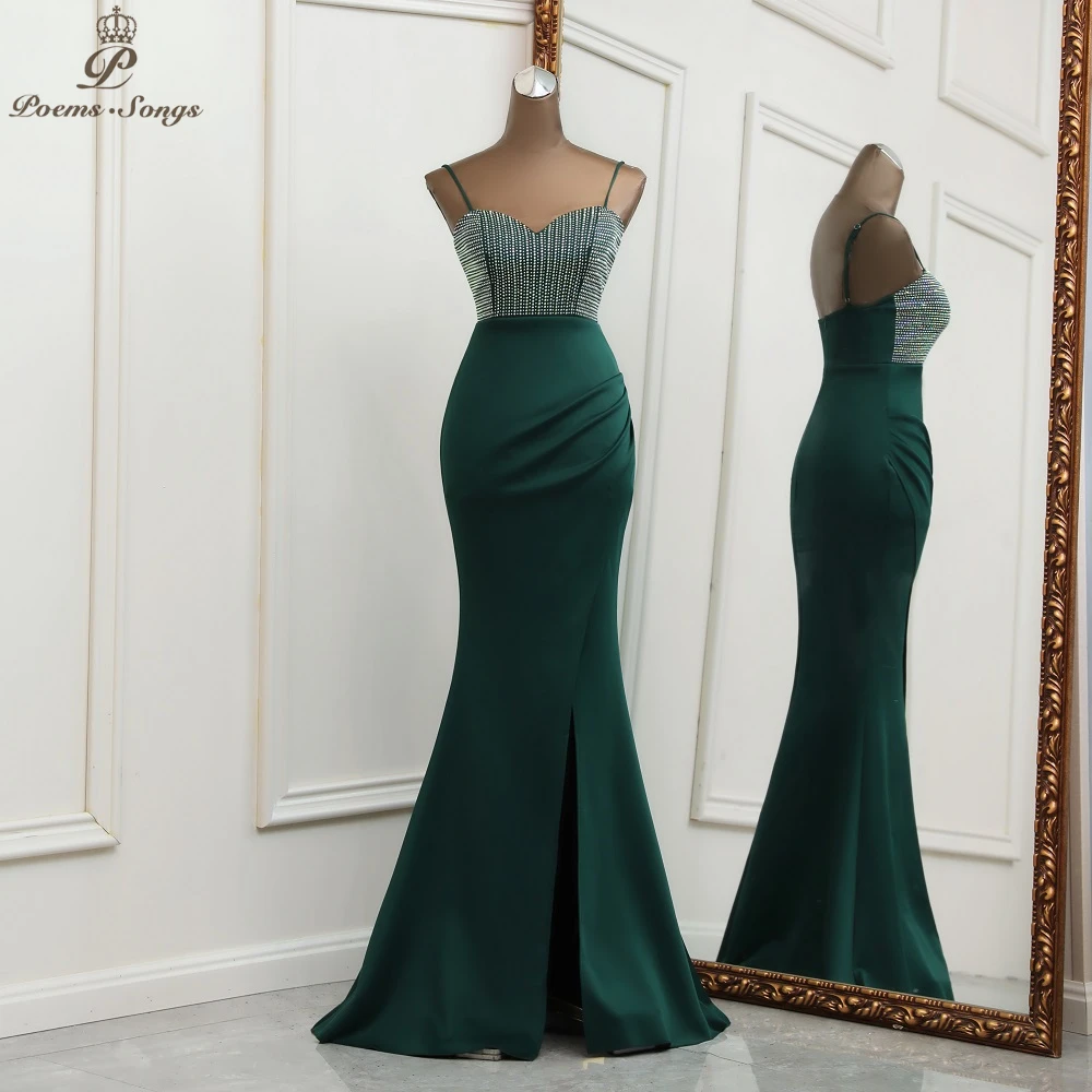 

Sexy Elegant Green Evening dresses Mermaid prom dress robe de soiree de mariage robe longue Bridesmaid dresses Party dresses