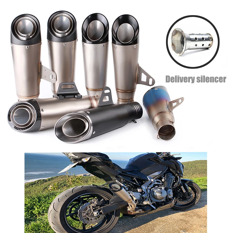 Universal 51mm60mm Off-Road Sports Motorcycle Interface Exhaust Pipe Muffler With DB Killer Stainless Steel Easy To Install