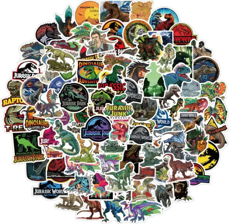 10/30/50/100pcs   Jurassic Park Dinosaurs Graffiti  Skateboard Travel Suitcase Phone Laptop Luggage Cool Helmet Stickers Cute