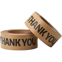 5CM*50M Warning THANKYOU Environmental Printing Tape,High Tensile Kraft Flatback Carton Sealing Tape 박스테이프