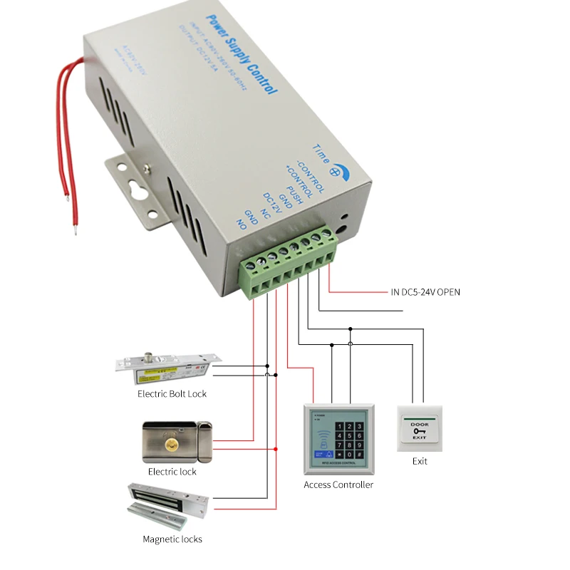 DC 12V 3.5A/5A Access Control Door Switch Power Supply Adapter - Universal AC 90-260V for Access Control Machines