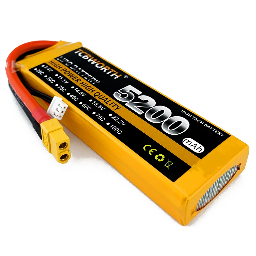 2S LiPo Battery 7.4V 5200mAh 35C 60C Batteries For RC Airplane Helicopter Quadrotor Car Boat RC Evader Car Truck Truggy Buggy