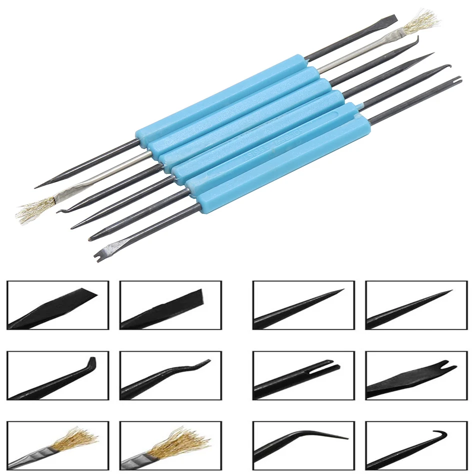Strumento dissaldante 6 in 1 Fluxing Tool 6 Piece Set di strumento di saldatura SA-10 circuito elettronico saldatura Aid