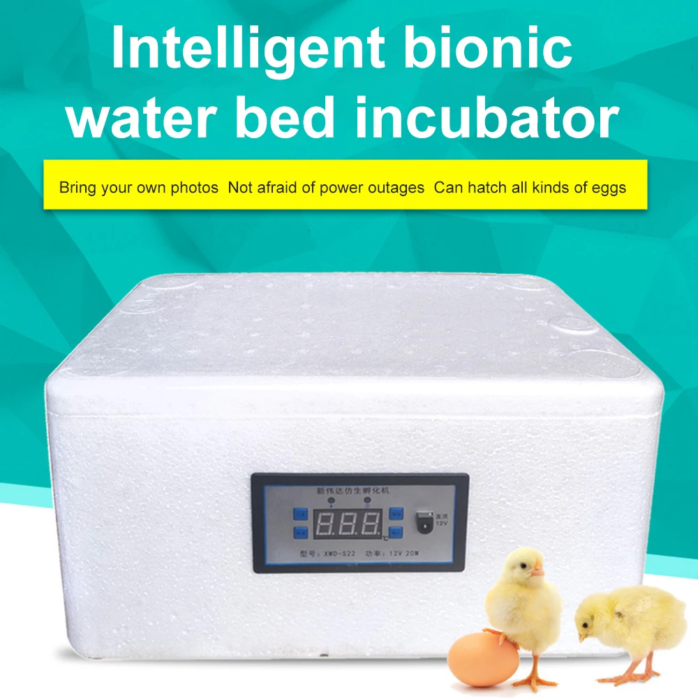 22/42 Position Family Eggs Incubator Automatic Home Digital Chicken Poultry Hatcher Foam Waterbed Incubator Farm Incubation Tool