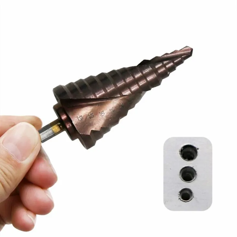 5 uds HSS Imperial cobalto paso taladros orificios múltiples juego de brocas Pagoda Nitrided negro oro taladro núcleo cortador con funda