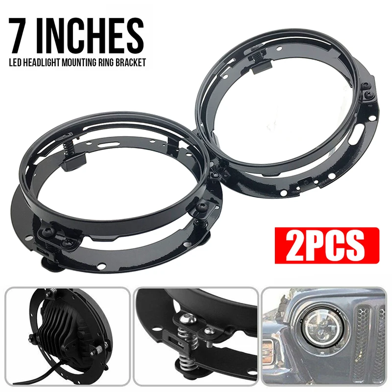 7 Inch Round LED Headlight Mounting Bracket Ring For Car J eep W rangler JK L and rover defender for H arley Motorcycle 7\