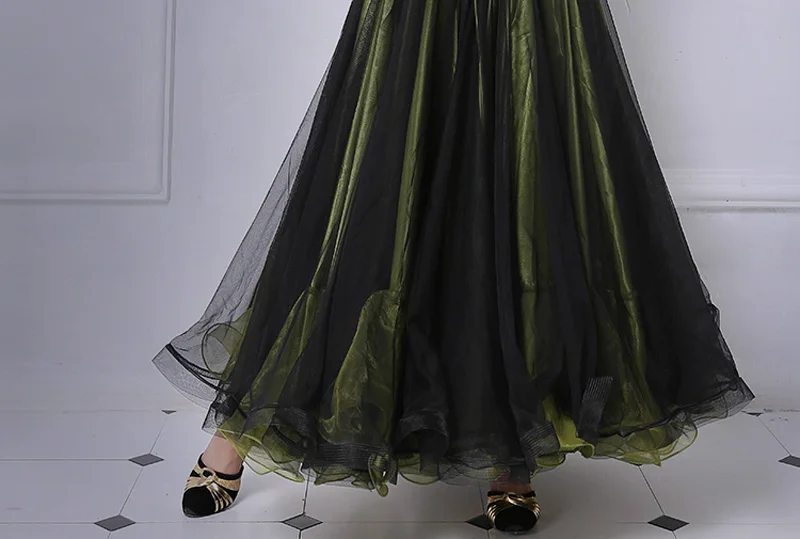 Vestido de dança de salão de baile padrão para mulher alta quaity verde escuro competição dança de salão traje da senhora vestidos flamenco