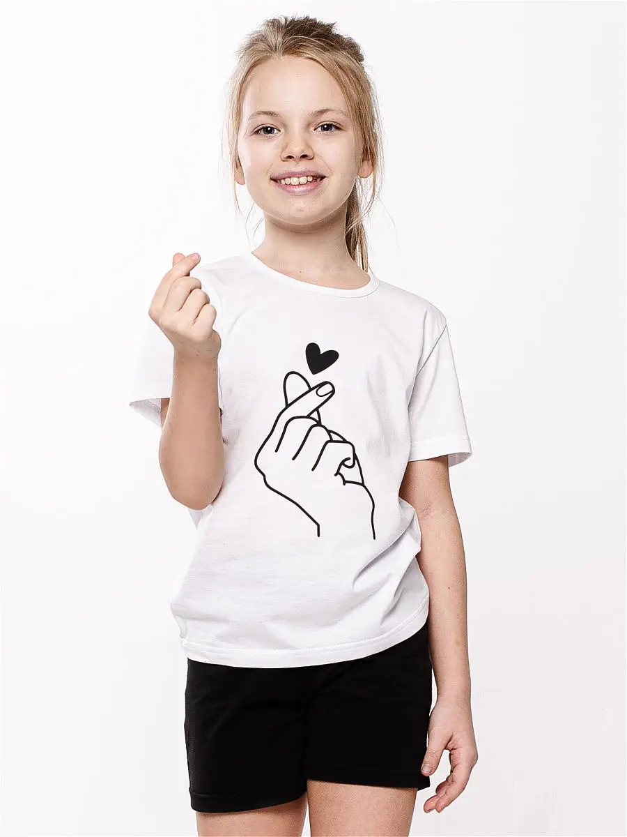 

Hot Heart Print Girl Boys T Shirts Short Sleeve O-neck White Casual Tee Kids Clothes Shirts For Girl