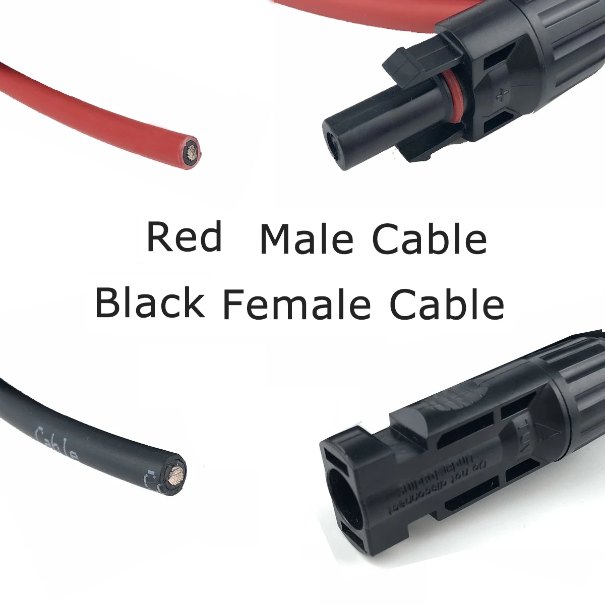 1 paar Solar Panel Verlängerung Kabel Kupfer Draht Schwarz und Rot mit Stecker Solar PV Kabel 2,5 mm2 14 AWG solar kabel