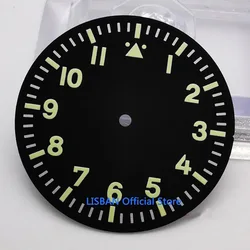 35.5mm Green marks Black watch parts dial fit Miyota 8215 8205 ST1612 DG2813 movement