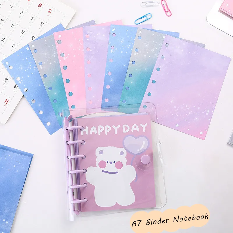 Sharkbang A7 Ring Notebook Transparent Kpop PhotoCards Idol Book Sky Refill Paper Loose Leaf Journal Bullet Dairy Agenda Planner