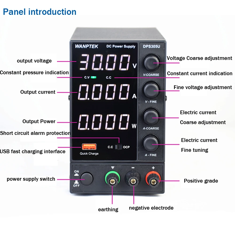 DPS3010U 30V 10A/DPS305U 30v 5A/DPS605U 60V 5A/300W Switching DC Power Supply 4 Digits Adjustable Mini Power Supply AC 110V/220V