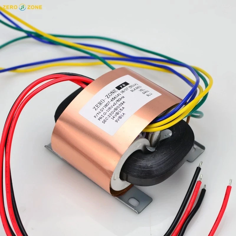 Tube preamp PRT08A Special Power Transformer R-type Transformer 50W With Copper Foil Shielding AC110 AC220V Universal