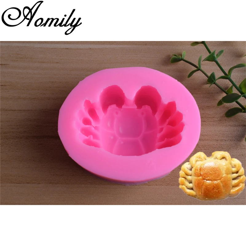 Aomily Lobster Crab Patten Cake Silicone Molds Fondant Cake Decorating Tools Chocolate Candy Mold Resin Clay Mould Baking Tool