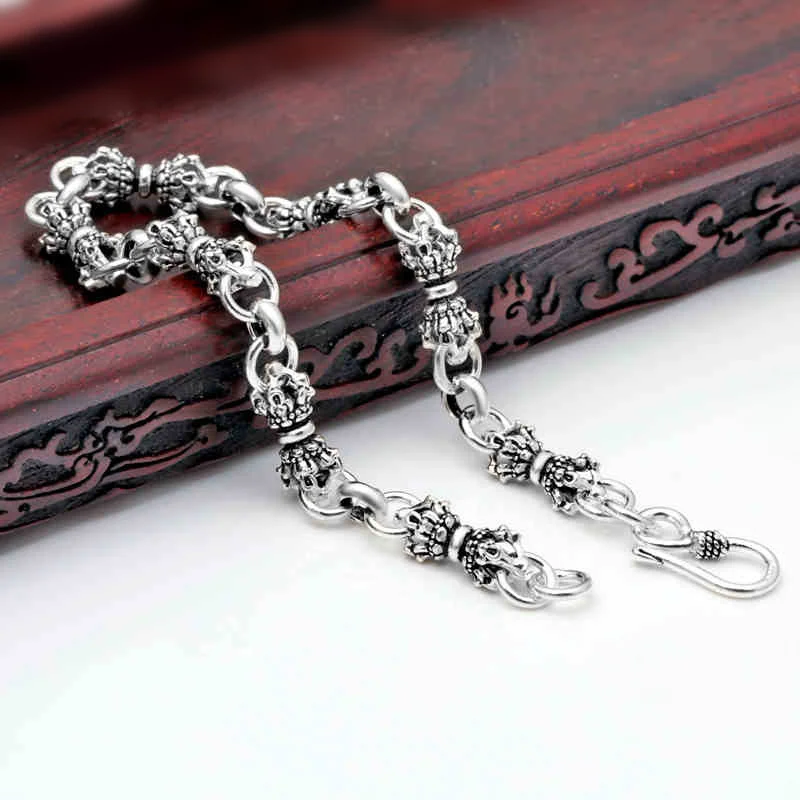 

Pure Silver Sterling 925 Silver Classic Simple Men Religious Link Chain S925 Bracelet (FGL)