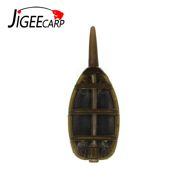 JIGEECARP 1/2pc Carp Coarse Inline Method Feeder for Carp Fishing Feeder Sinker Pesca Bait Thrower 15-40g Fishing Tools