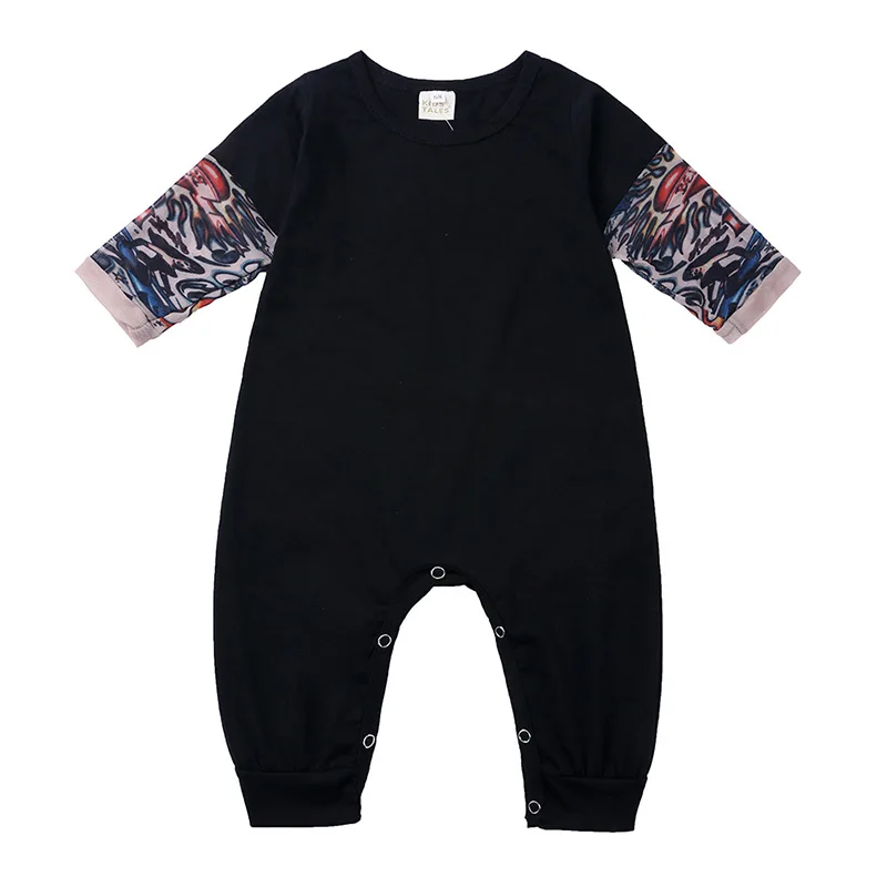 2020 New Tattoo Sleeves Newborn Infant Baby Romper Toddler Baby boys jumpsuit Rock Climbing Baby Boy Girl Clothes Outfits