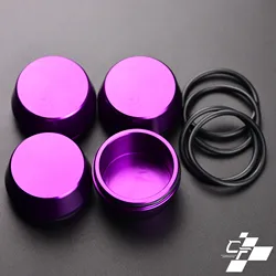 4 pcs 60mm Push Thprough Center Cap For Rims Cover 2.34in  Alloy Wheel Hubcap Metal Universal Auto Accessories Purple Gold