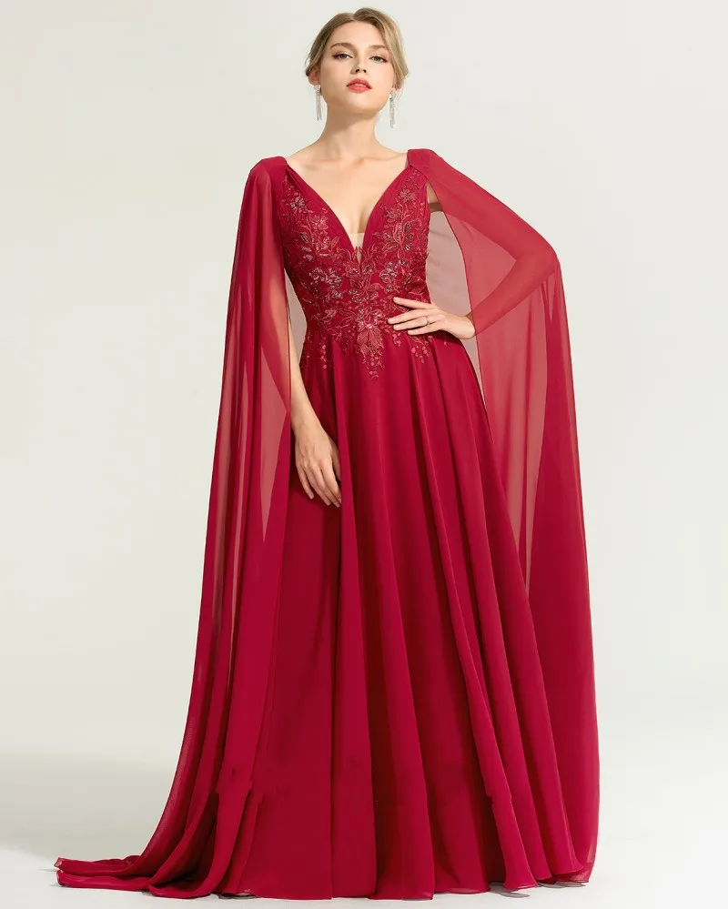 Vermelho escuro árabe dubai vestido de casamento com mangas de tampão apliques rendas chiffon vestidos de festa de noiva robe de mariage